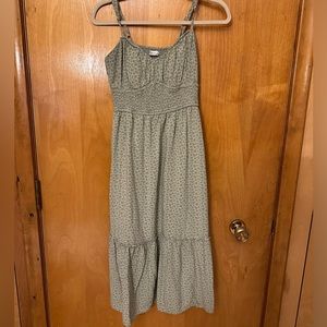 Hollister Sage Green Floral Midi Dress